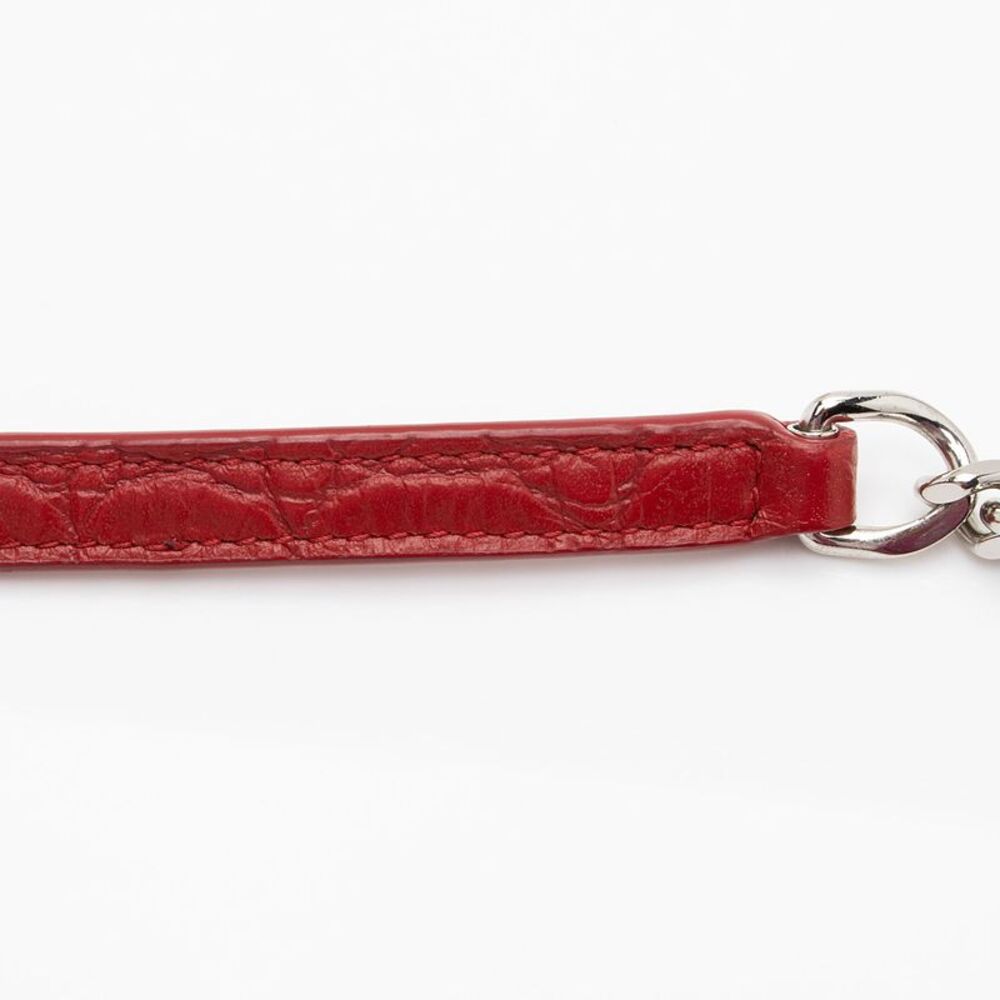 Saint Laurent Croc Embossed Leather Monogram Kate Tassel Chain Wallet - Picture 14 of 14